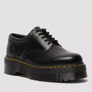 New Black Platform Lace-Up Shoes